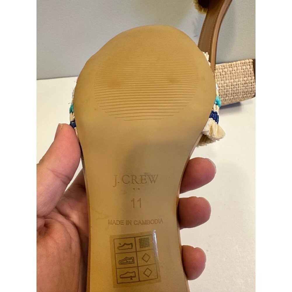 J.Crew Factory Woven Mule Heels Size 11 - Picture 7 of 8